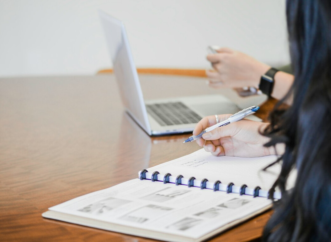 person reviewing reports